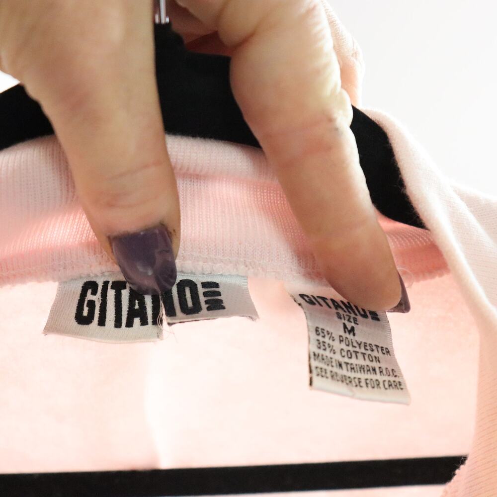 Vintage Gitano Colorblock Quarter Zip Sweatshirt Pastel Pullover Size M - Picture 6 of 6